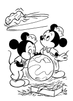 A coloring page of mickey mouse